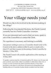 Councillor Vacancy ad May 19 elections